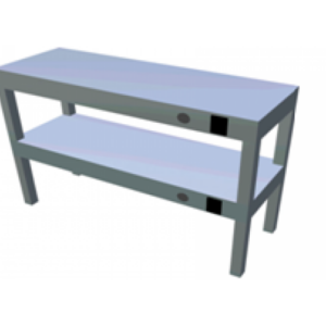 Átadópolc, 2 szintes  fűtött -120×30×30/60 cm