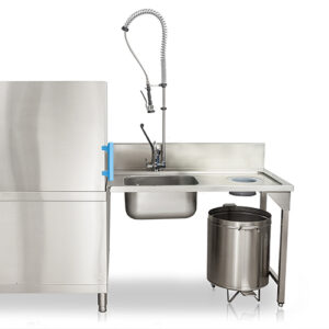 Befutóasztal - mosogató medencével, süllyesztett gumigyűrűvel - 120×70 cm