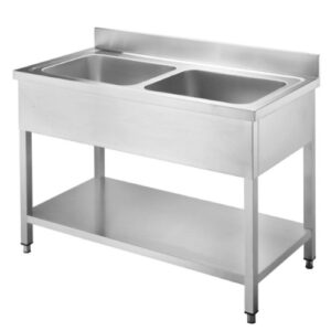 2 medencés 40-es mosogató, alsópolccal